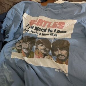 Blue Beatles Graphic T-Shirt
